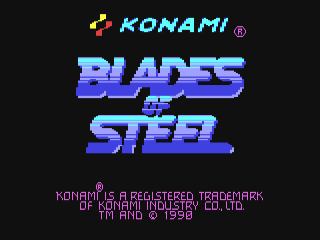 Blades Of Steel title screen for Commodore 64